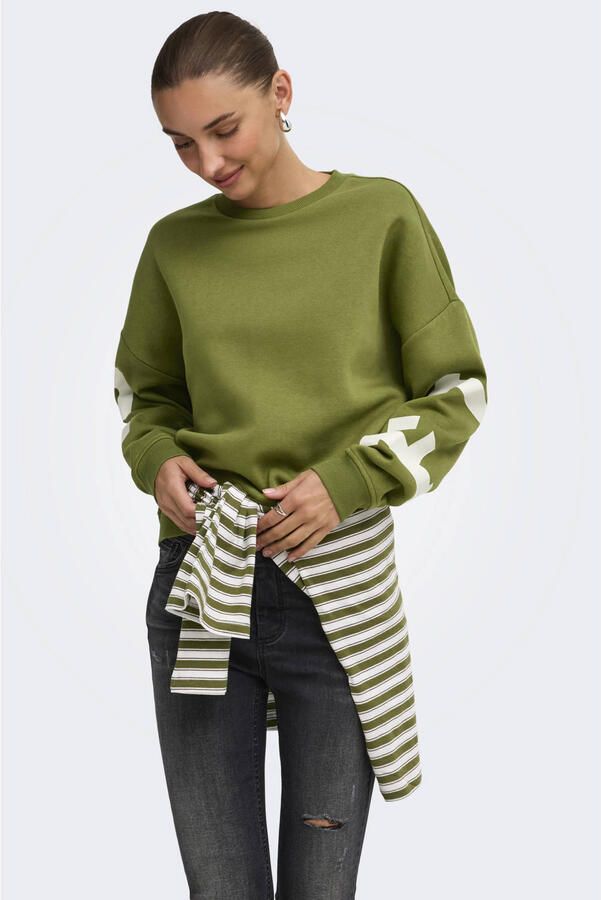 ONLY rechtvallende sweater met tekstprint groen