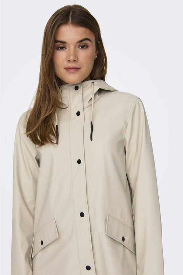 Only Regenjas Zilveren Voering Freewear Beige Dames - Foto 2