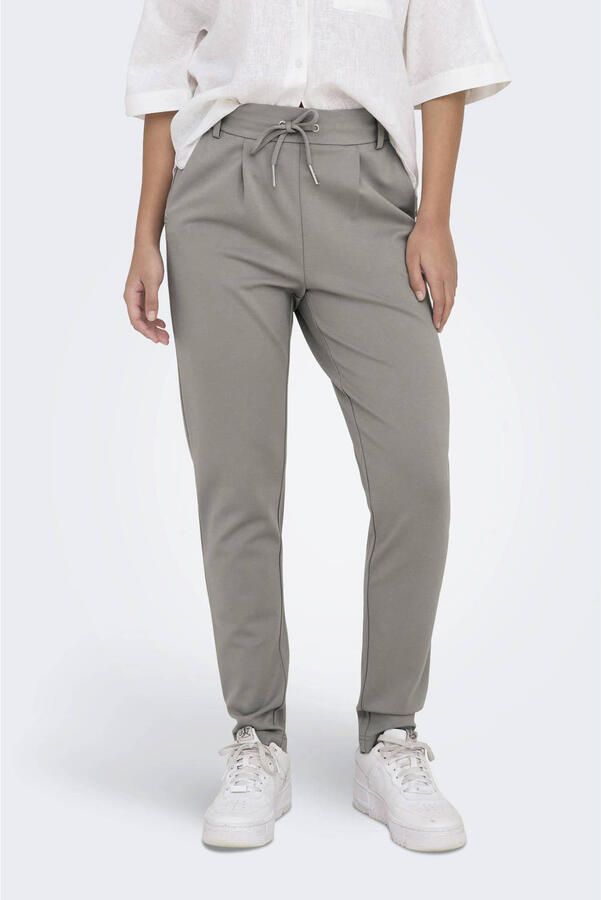 Only Slim fit bandplooibroek met tunnelkoord model 'POPTRASH LIFE EASY'