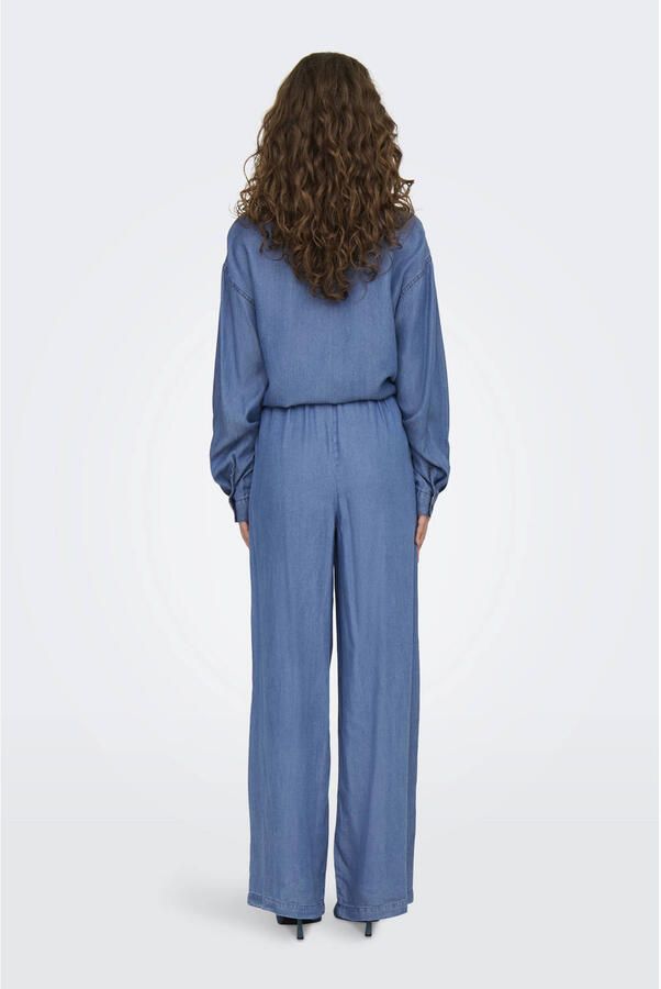 ONLY regular high waist casual broek medium blue denim