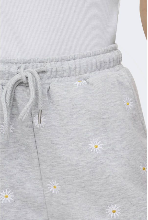 ONLY regular high waist gebloemde bermuda short lichtgrijs - Foto 2