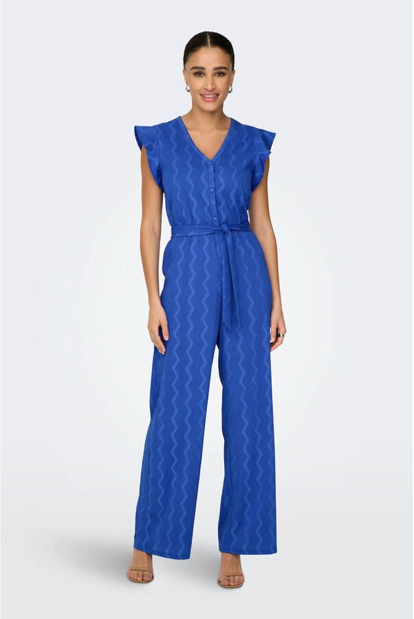 ONLY regular jumpsuit blauw gebreid