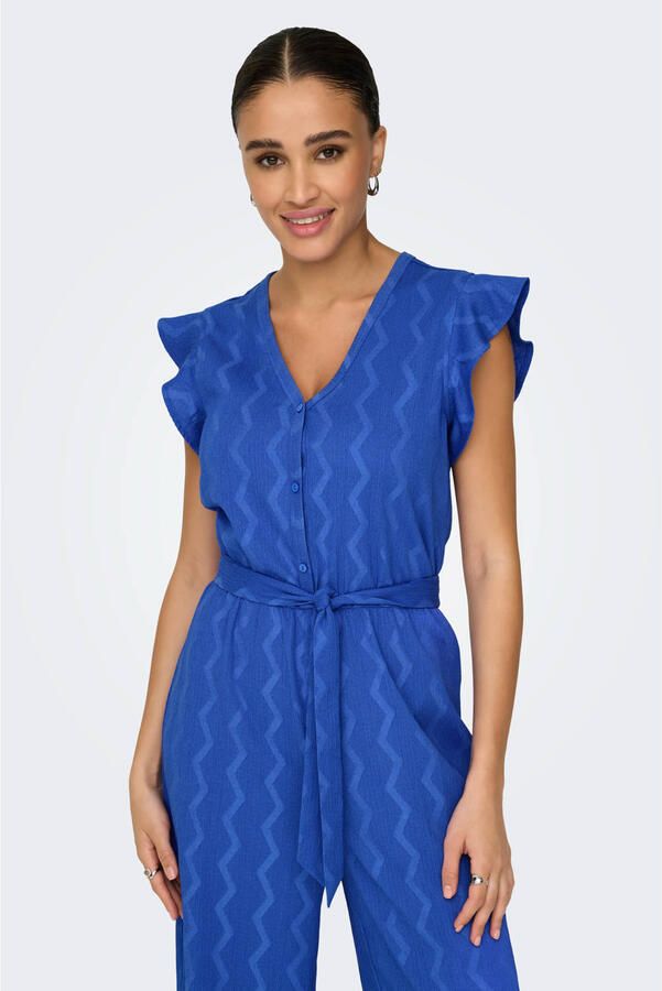 ONLY regular jumpsuit blauw gebreid - Foto 2