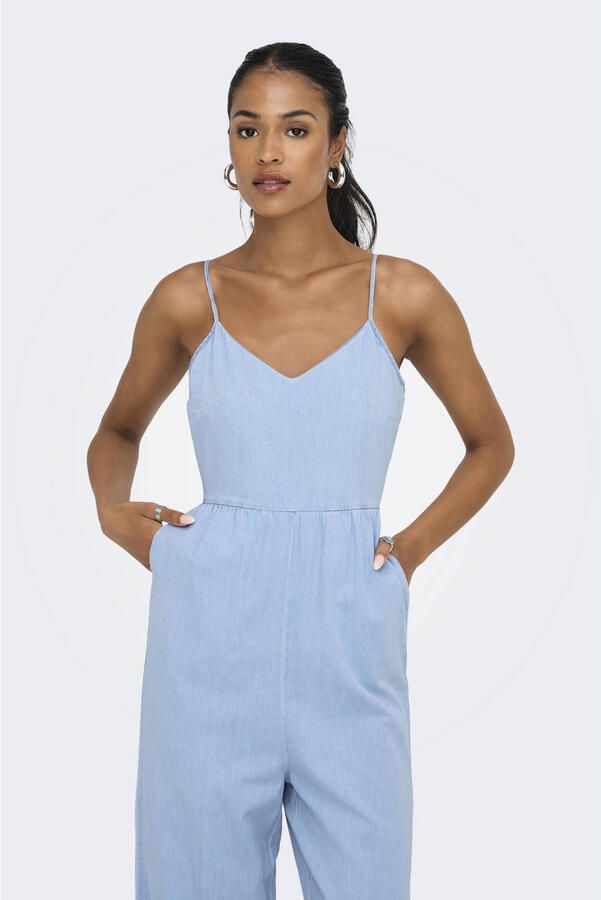 ONLY regular jumpsuit light blue denim - Foto 3
