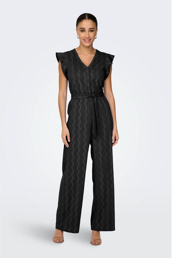 ONLY regular jumpsuit zwart gebreid