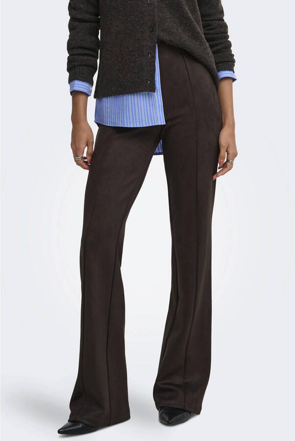 Only Regular fit bell bottom met vaste persplooien model 'ABENA'