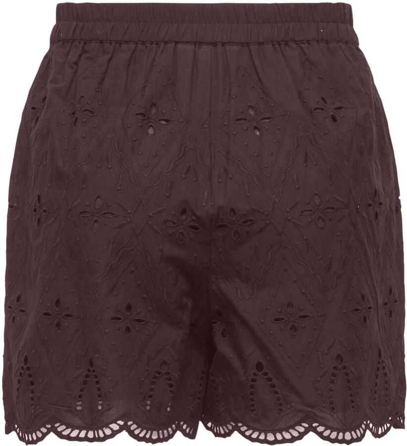 ONLY regular waist casual short broderie donkerrood - Foto 2