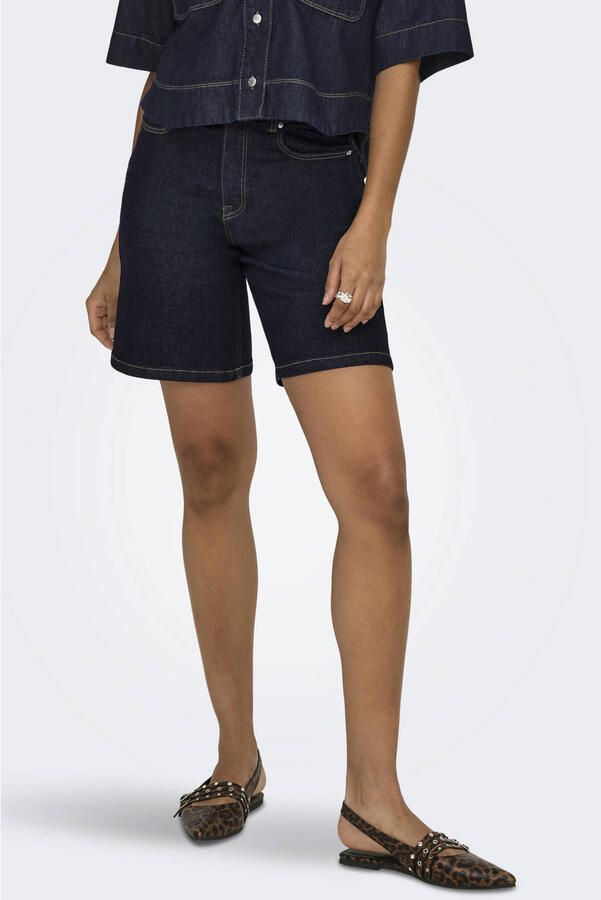 ONLY regular waist casual short dark blue denim