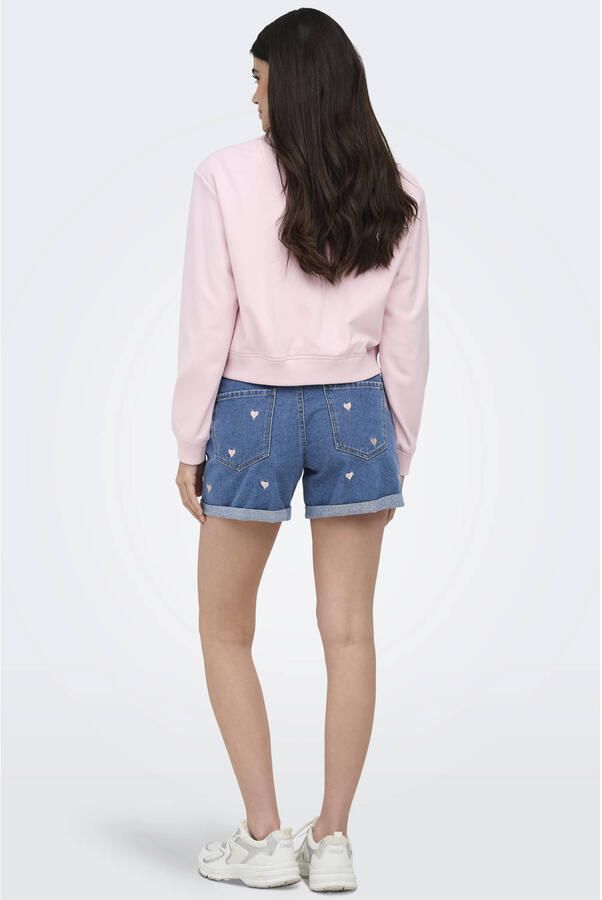 ONLY regular waist denim short met hartjes medium blue denim - Foto 2