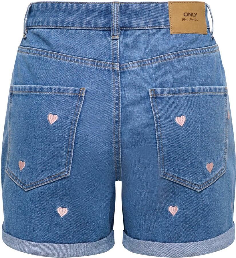 ONLY regular waist denim short met hartjes medium blue denim - Foto 2