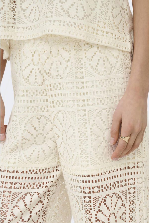 ONLY regular waist gebloemde casual broek broderie - Foto 2