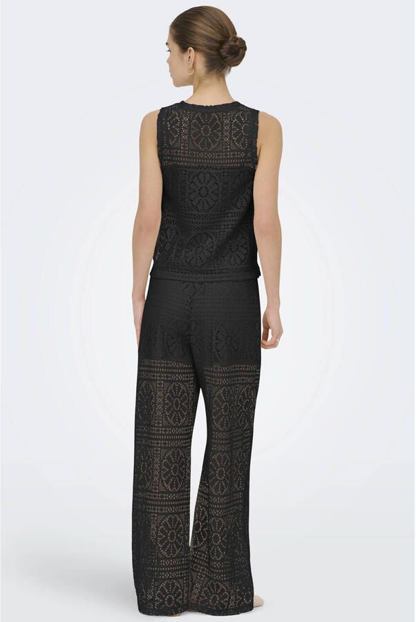 ONLY regular waist gebloemde casual broek broderie - Foto 2