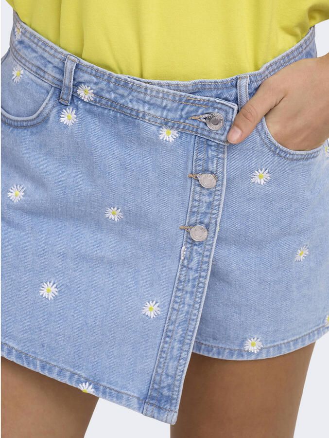 ONLY regular waist gebloemde casual short light blue denim - Foto 2
