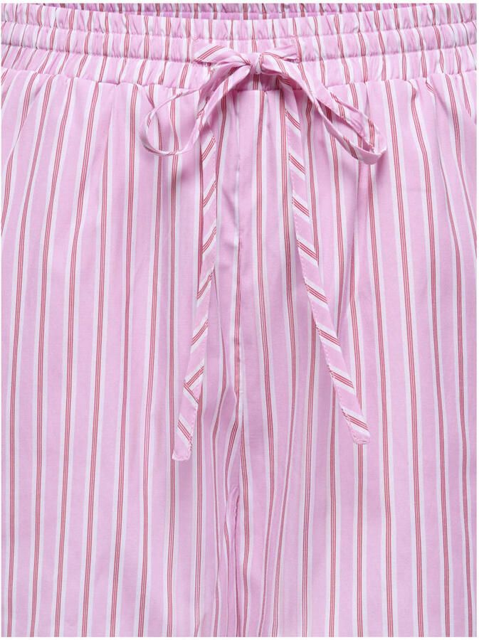ONLY regular waist gestreepte casual short roze - Foto 3