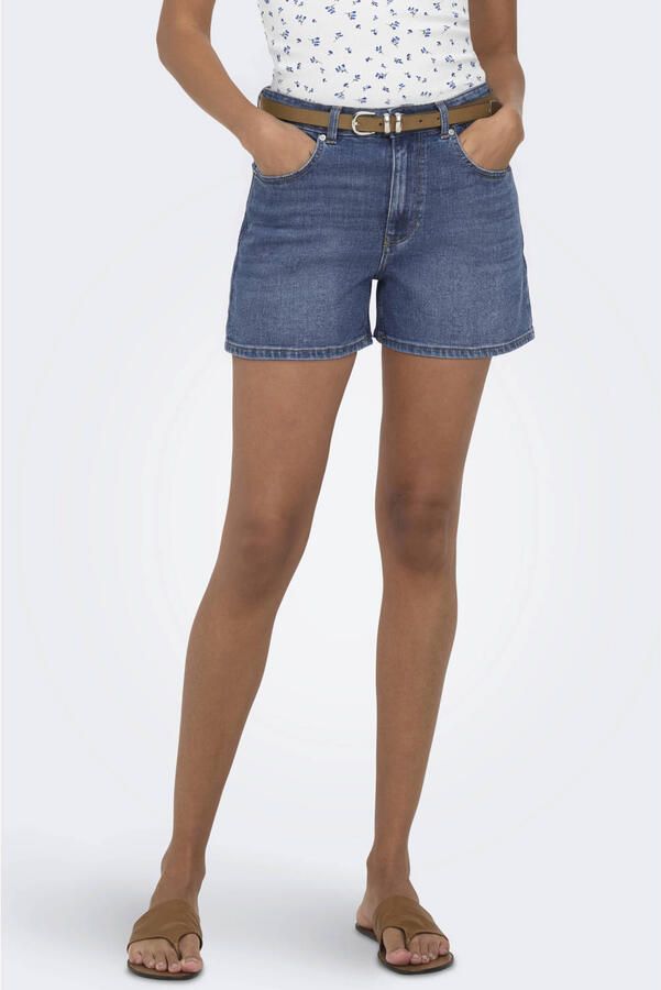 ONLY regular waist short medium blue denim