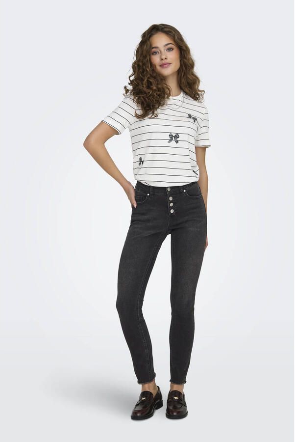 Only Skinny fit jeans ONLMIA MID WAIST BUTTON SK RW ANK BOX - Foto 3