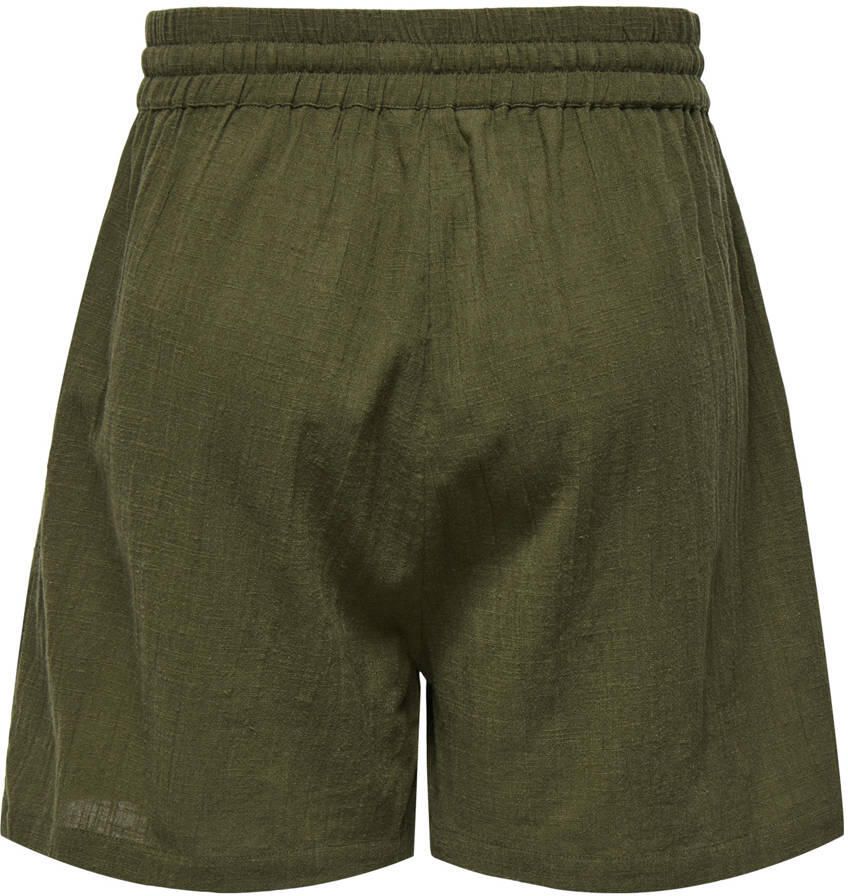 ONLY relaxed regular waist casual short donkergroen