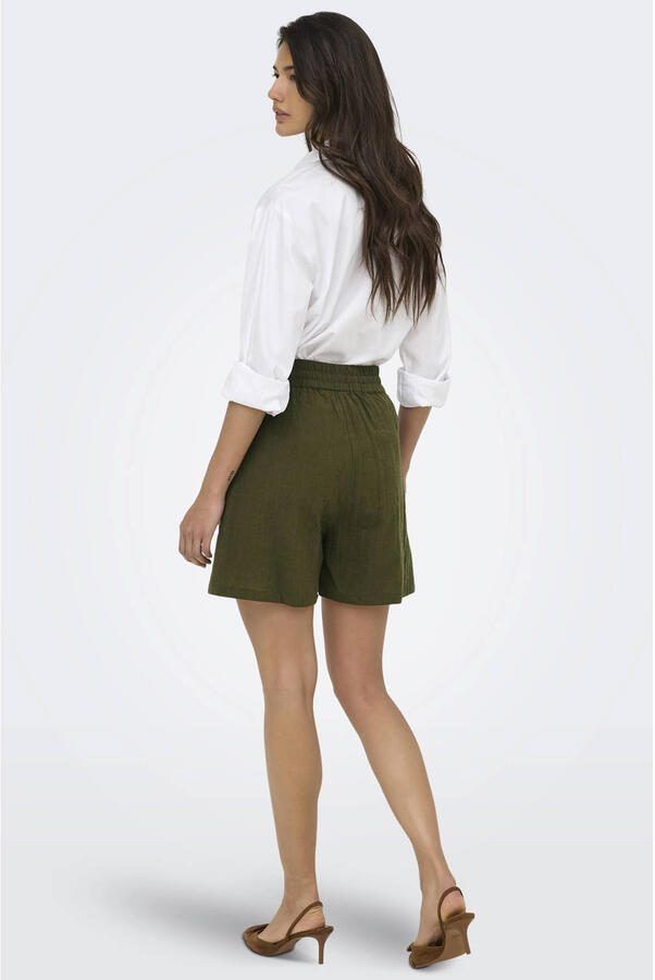 ONLY relaxed regular waist casual short donkergroen - Foto 3