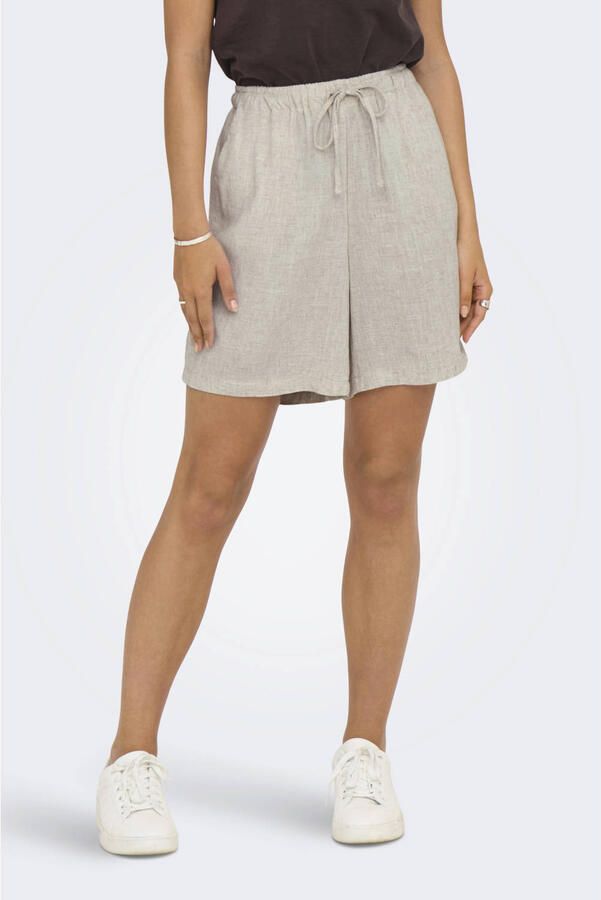 Only Short ONLSIESTA MW PULL-UP LIN BL SHORTS NOOS loose fit jersey viscosemix elastische band effen