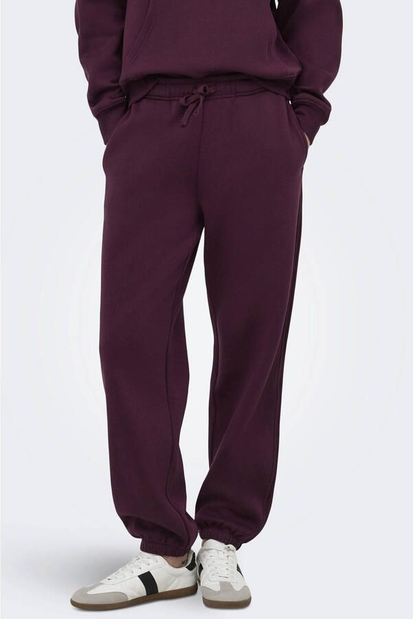 ONLY relaxed regular waist sweatpants donkerpaars