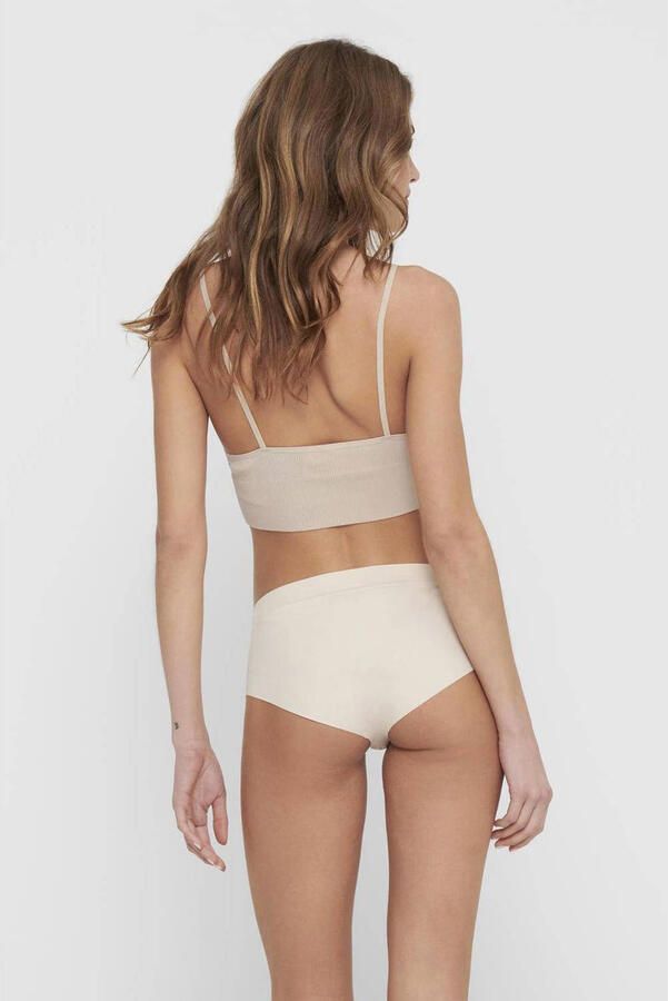 ONLY ribgebreide crop top ONLVICKY beige - Foto 3
