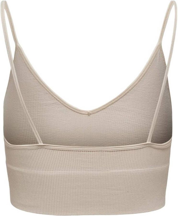 ONLY ribgebreide crop top ONLVICKY beige - Foto 2