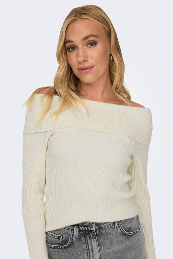 Only Slim fit gebreide pullover met off shoulder-mouwen model 'KATIA' - Foto 2