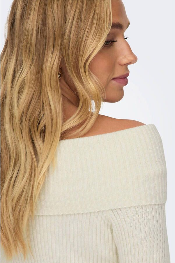 Only Slim fit gebreide pullover met off shoulder-mouwen model 'KATIA'