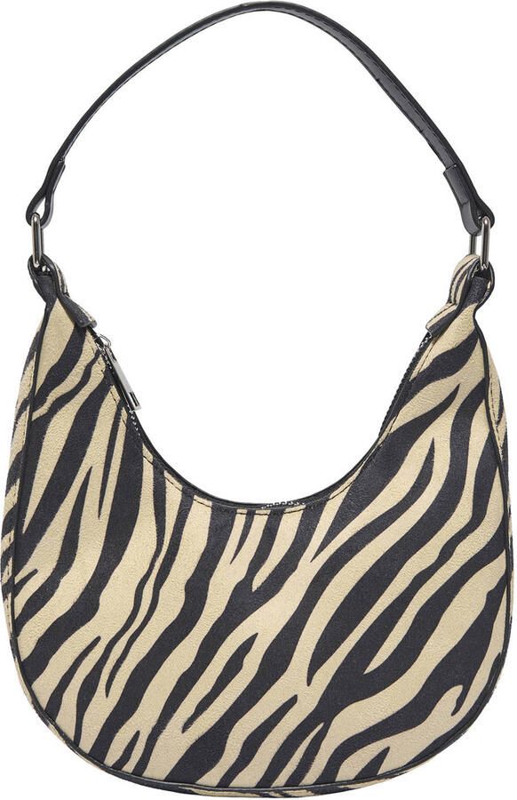 ONLY schoudertas ONLANNIKA met zebraprint zwart ecru