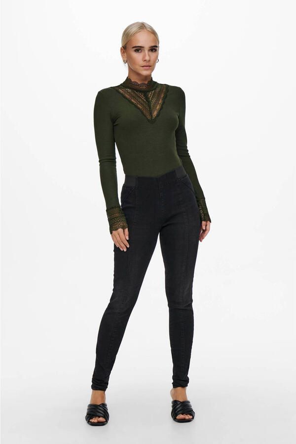 Only Slim fit shirt met lange mouwen van viscosemix model 'TILDE'