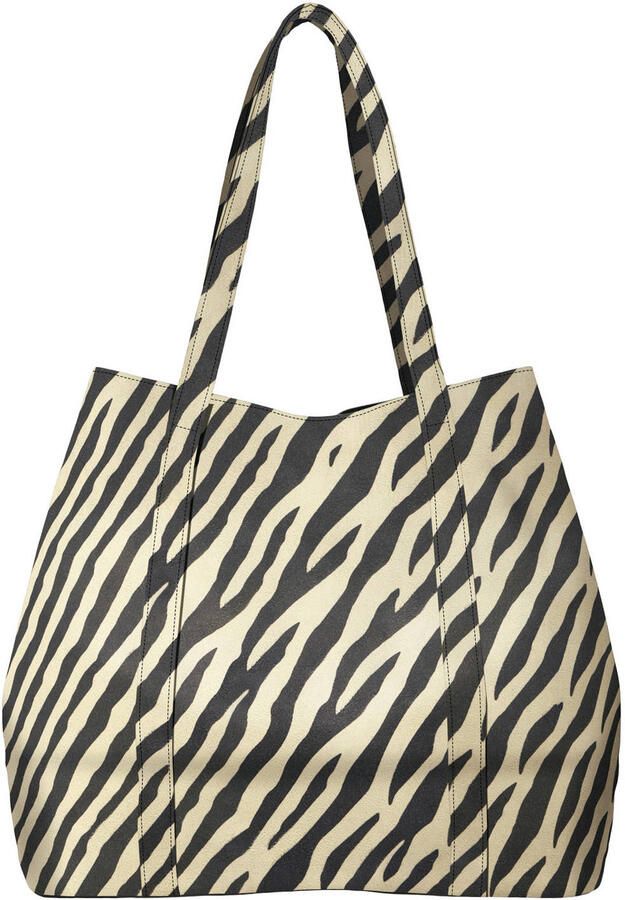 ONLY shopper ONLANNIKA met zebraprint zwart beige