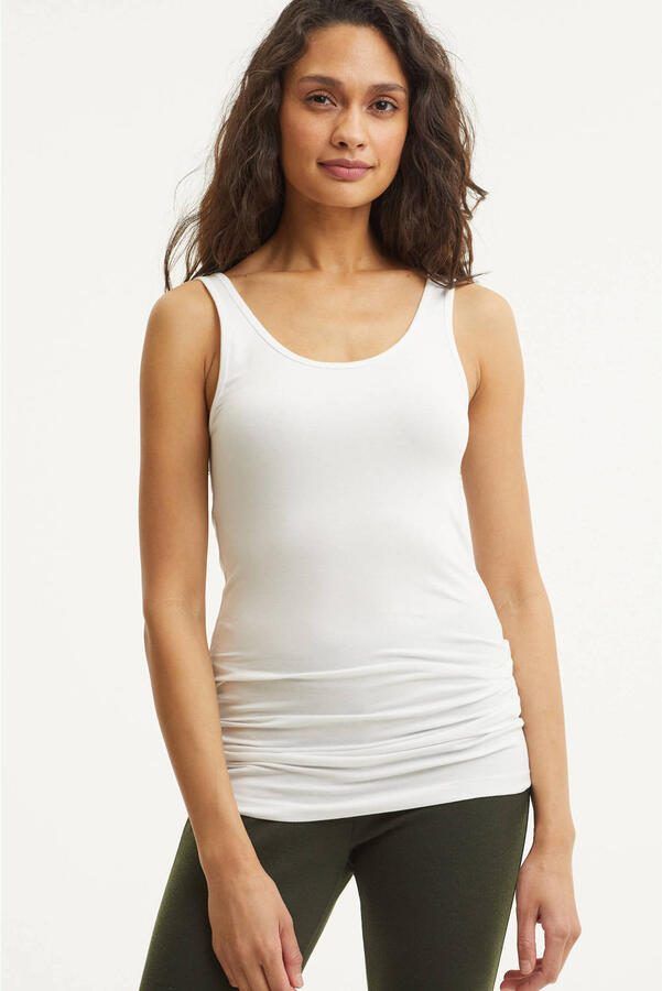 Only Lange tanktop voor dames Live love life Wit Dames