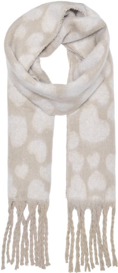 ONLY sjaal ONLCARVA met hartjes beige