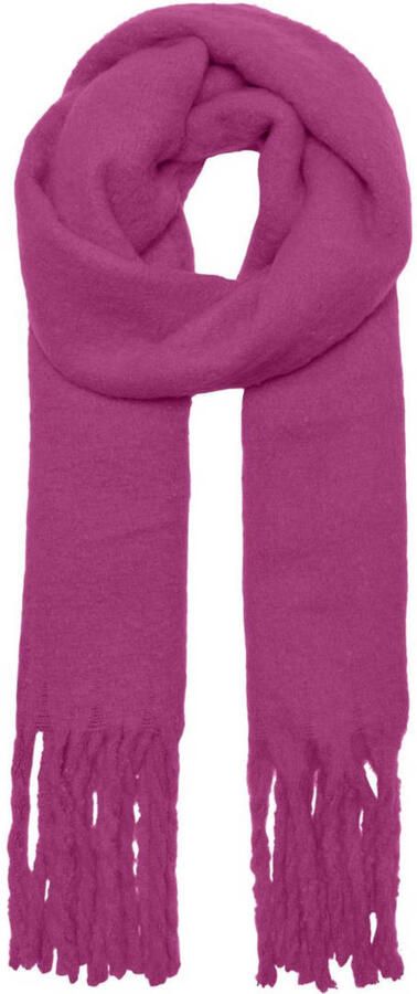 ONLY sjaal ONLROSEANNA met franjes fuchsia