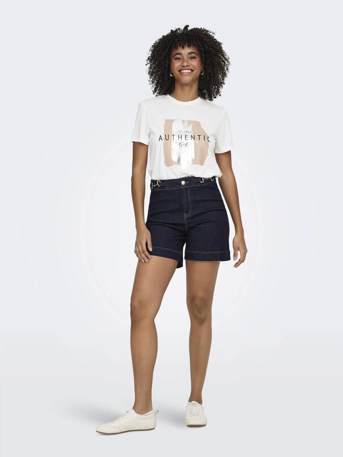 ONLY skinny high waist casual short dark blue denim - Foto 3
