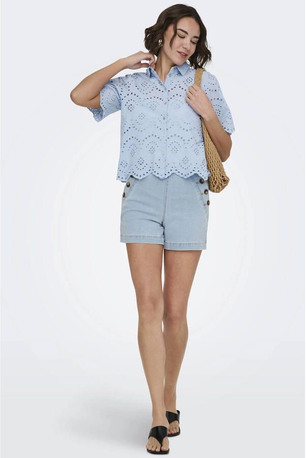 ONLY skinny high waist denim short light blue denim - Foto 2