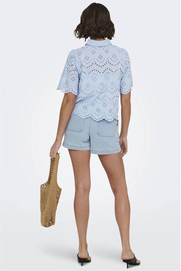 ONLY skinny high waist denim short light blue denim - Foto 2
