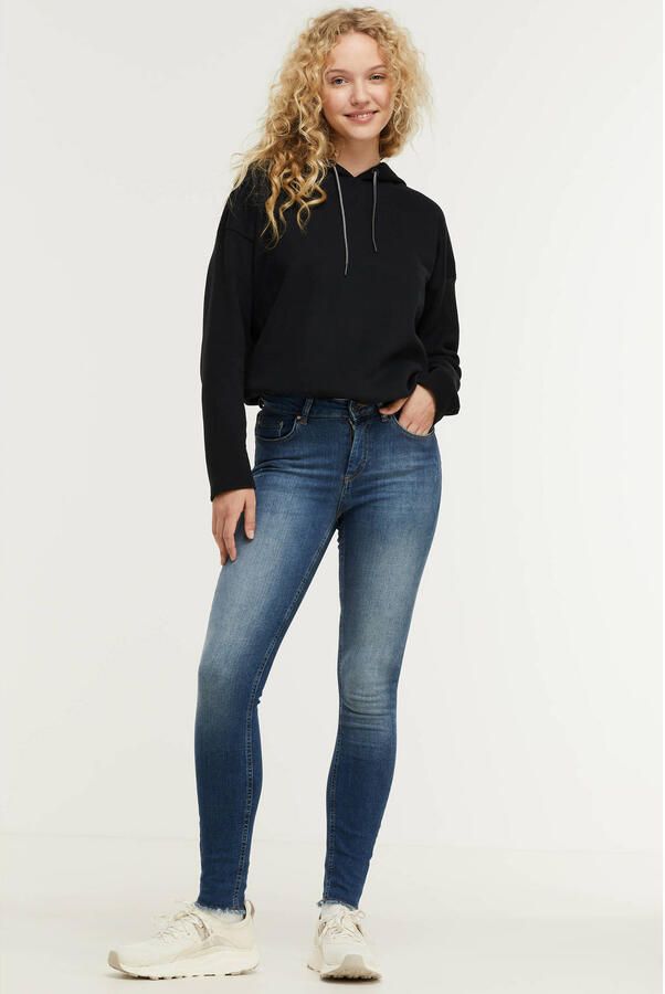 Only Blauwe Effen Dames Jeans met Rits en Knoopsluiting Blue Dames - Foto 2