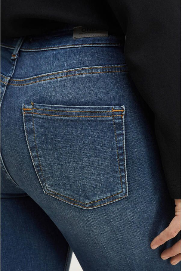 Only Blauwe Effen Dames Jeans met Rits en Knoopsluiting Blue Dames