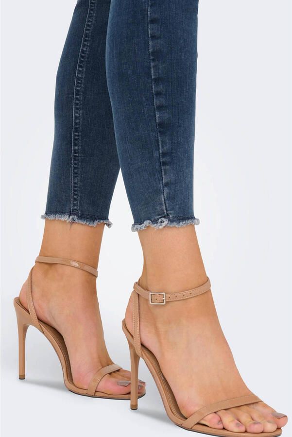 Only Blauwe Effen Dames Jeans met Rits en Knoopsluiting Blue Dames - Foto 3