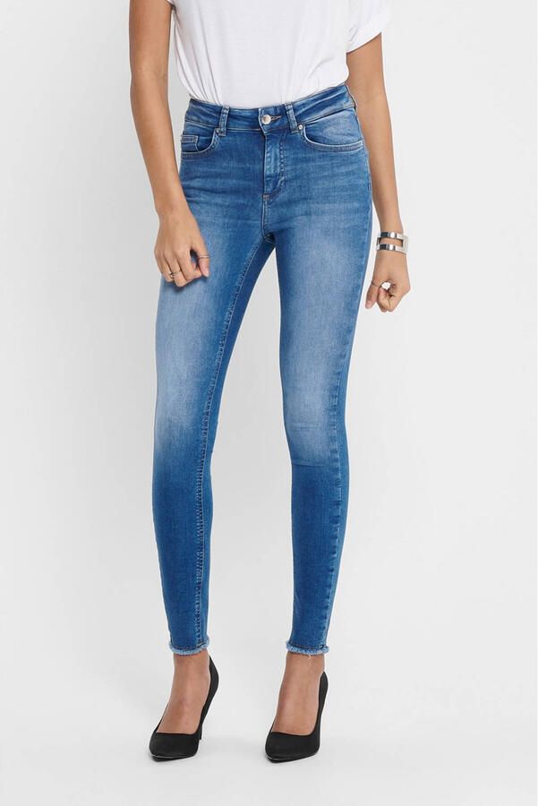 Only Ankle jeans ONLBLUSH – Enkeljeans met open zomen voor moderne looks Schuureffecten modieus skinny fit ronde hals regular fit - Foto 2