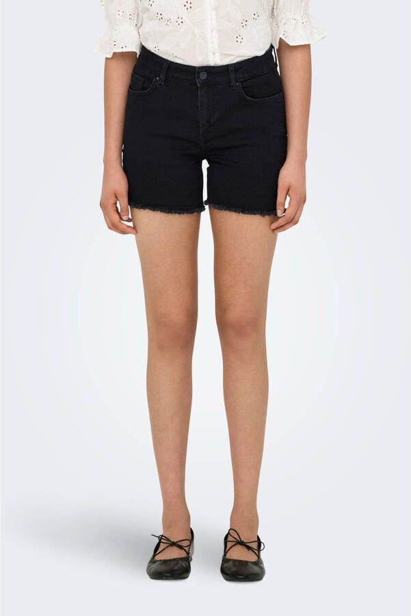 ONLY skinny regular waist denim short black denim