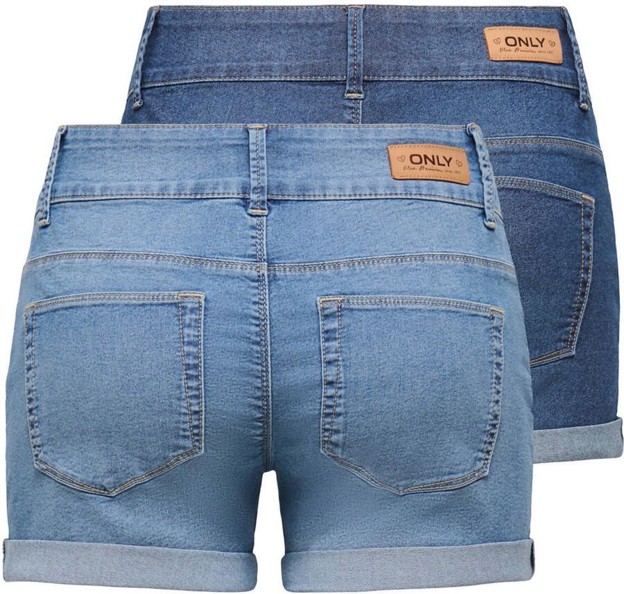 ONLY skinny regular waist denim short medium blue denim (set van 2) - Foto 2