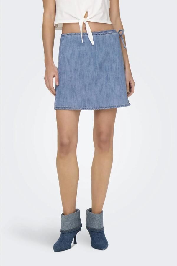 Only Smalle wikkelrok van katoenen denim model 'NOELLE' - Foto 2