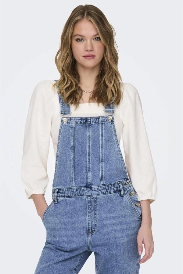 ONLY slim fit tuinbroek ONLPERCY medium blue denim