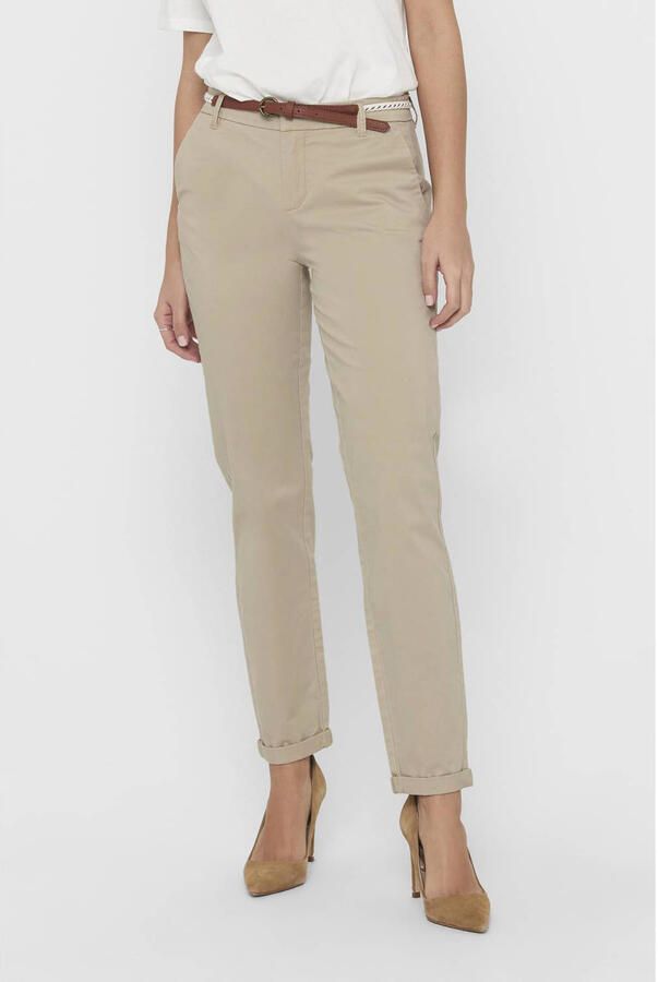 Only Chino ONLBIANA – Chinobroek met riem en omslagzoom - Foto 2