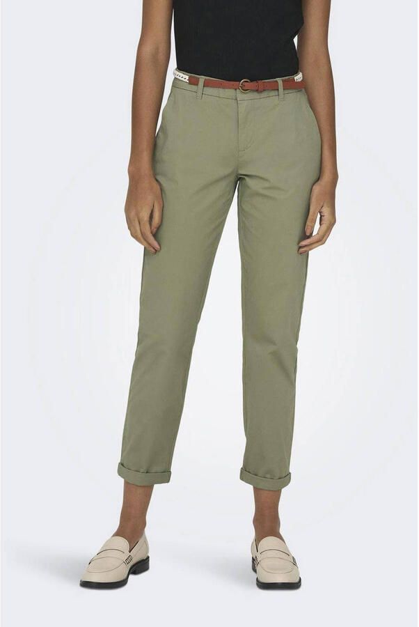 Only Chino ONLBIANA – Chinobroek met riem en omslagzoom - Foto 2