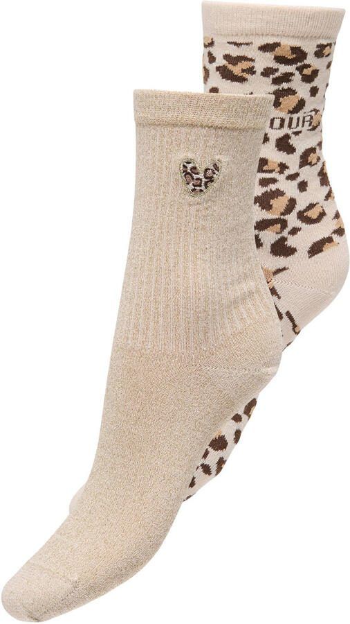 ONLY sokken ONLOLIVIA beige (set van 2)
