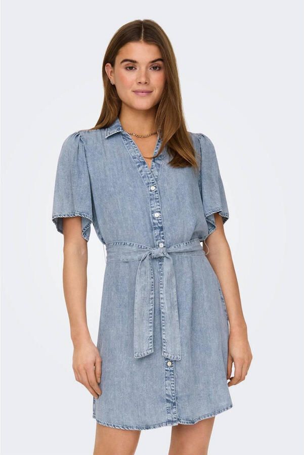 ONLY spijker blousejurk light blue denim - Foto 2
