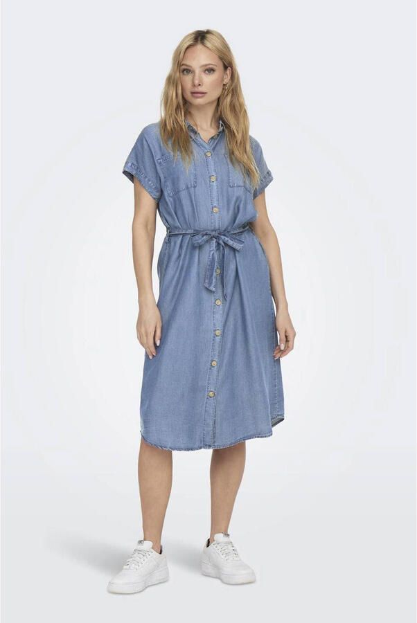 Only Jeans jurk ONLPEMA – Jeansjurk met knoopsluiting en borstzakken
